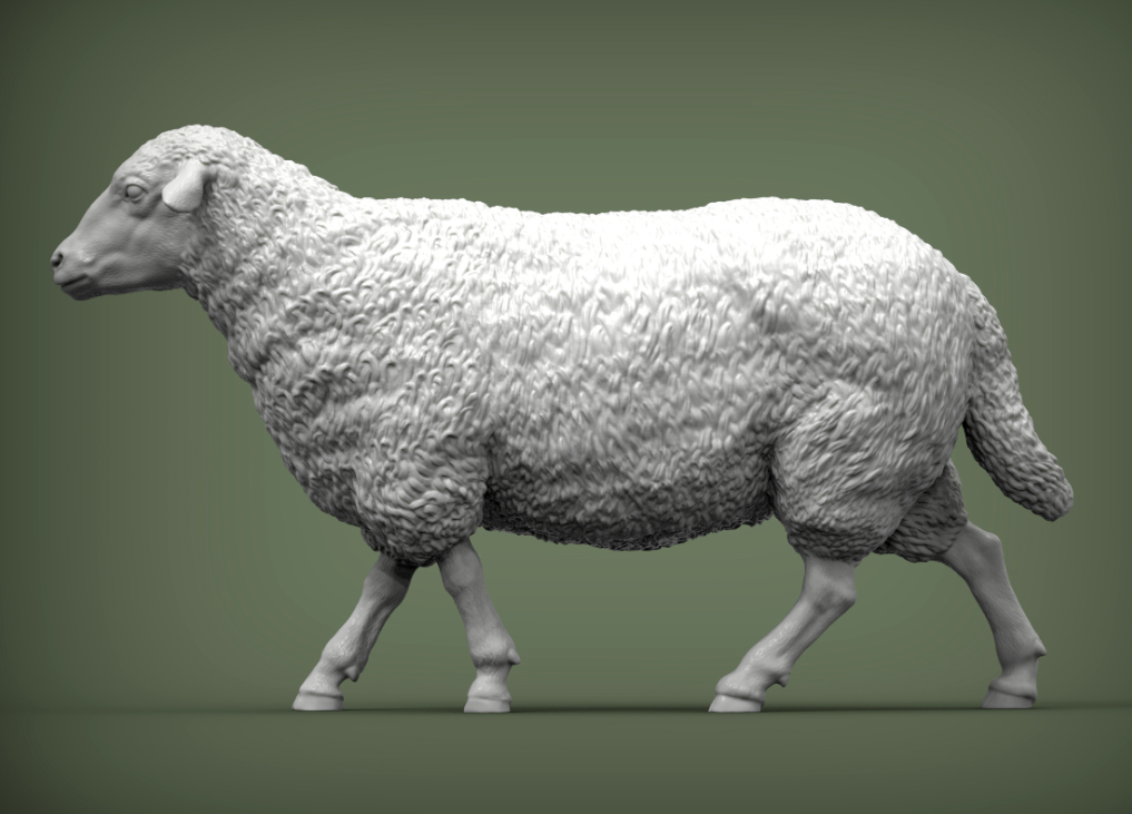 Laufendes Schaf von Alexander3dart / Als unbemalte Miniatur-Tierfigur