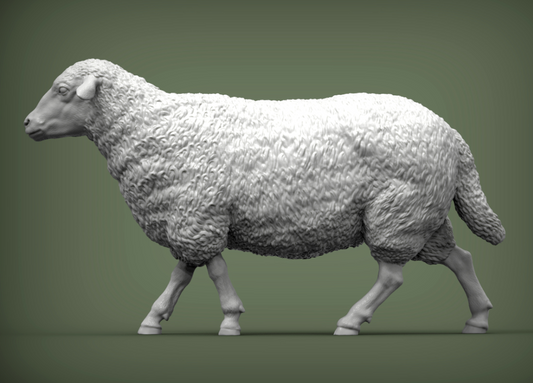 Laufendes Schaf von Alexander3dart / Als unbemalte Miniatur-Tierfigur