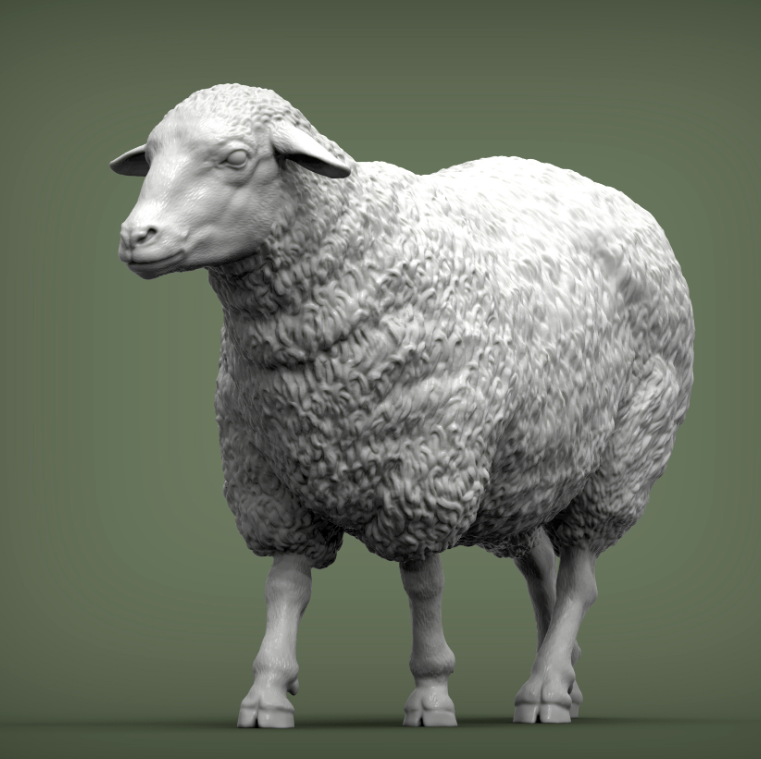 Laufendes Schaf von Alexander3dart / Als unbemalte Miniatur-Tierfigur