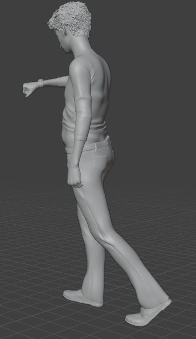 Mann schaut auf Uhr Pose Nr.2/ unbemalte 3D Druck Resin Figur