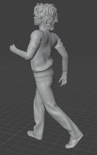 Garçon qui court (Pose n° 3) / figurine en résine imprimée en 3D non peinte
