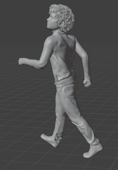 Garçon Court regarde vers le haut (Pose n°5) / Figurine en résine imprimée en 3D non peinte
