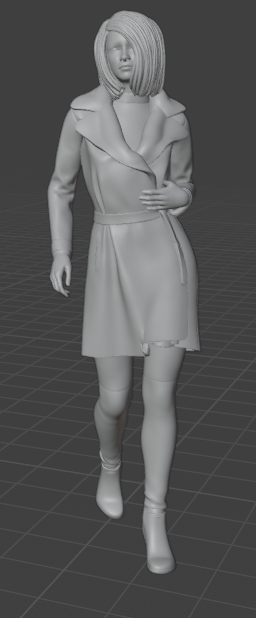 Femme qui marche (Pose n°6) / figurine en résine imprimée en 3D non peinte