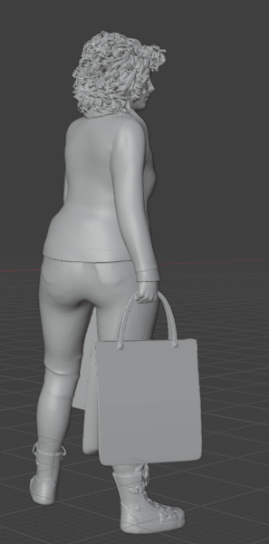 Frau mit Einkaufstaschen  (Pose Nr.8 ) / unbemalte 3D Druck Resin Figur