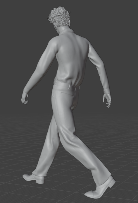Homme marchant vite (Pose n°11) / figurine miniature en résine imprimée en 3D non peinte