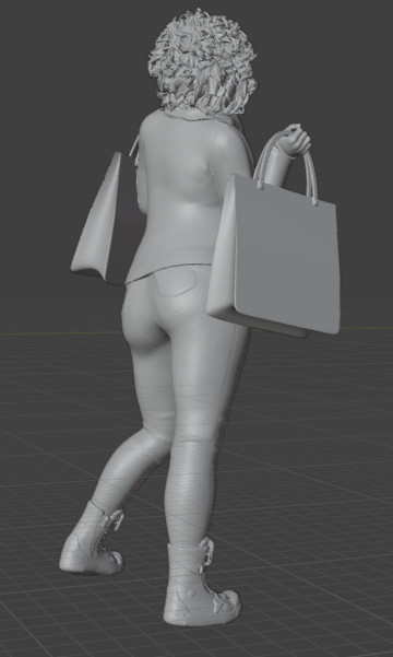 Frau mit Einkaufstüte (Pose Nr.14) unbemalte Resin 3D Druck Miniaturfigur