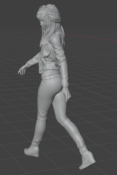 Femme qui court (pose n°15) / figurine miniature imprimée en 3D en résine non peinte