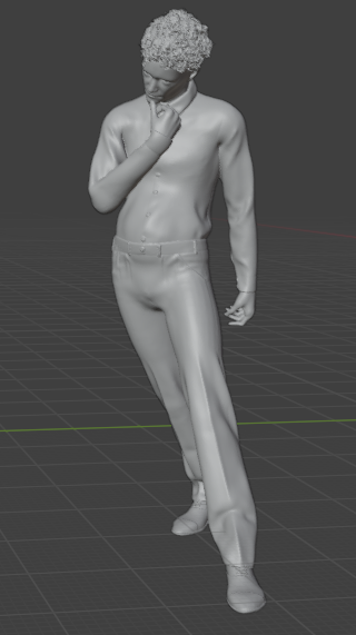 Homme qui marche (Pose n°16) / figurine miniature non peinte en résine imprimée en 3D