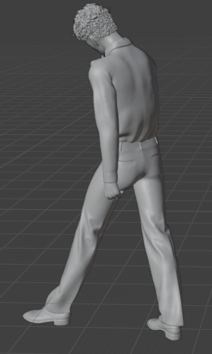 Homme qui marche (Pose n°16) / figurine miniature non peinte en résine imprimée en 3D