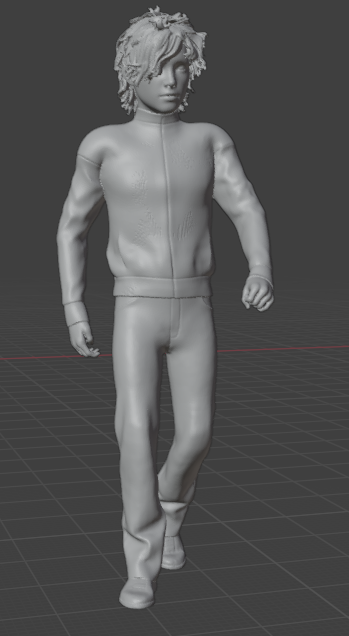 Homme qui marche V2 (pose n°18) / figurine miniature imprimée en 3D en résine non peinte
