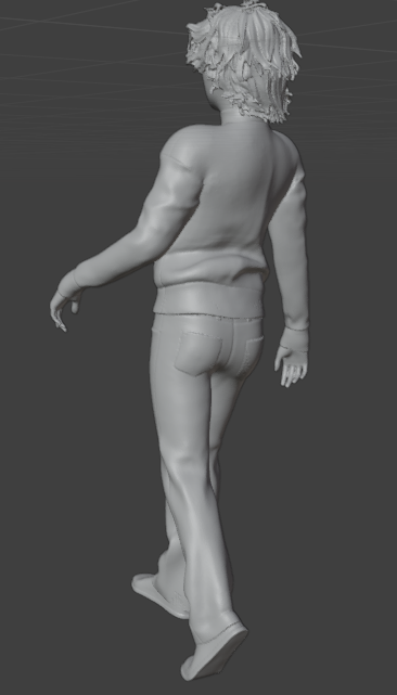 Homme qui court, regardant vers le haut (pose n°19) / figurine miniature en résine imprimée en 3D, non peinte