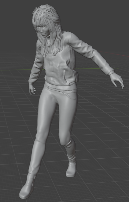 Femme regardant vers le bas (pose n°20) / figurine en résine 3D non peinte