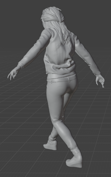 Femme regardant vers le bas (pose n°20) / figurine en résine 3D non peinte