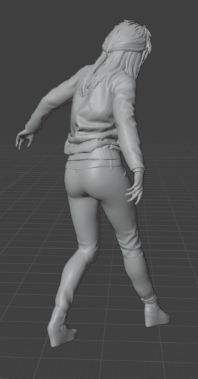 Frau schaut hinunter (Pose Nr.20) / unbemalte Resin 3D Druckfigur