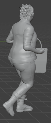 Frau mit Einkaufstüten V3 (Pose Nr.21) / unbemalte Resin 3D Druck Miniaturfigur