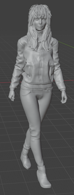 Femme qui court V2 (Pose n°23) / figurine miniature en résine imprimée en 3D non peinte