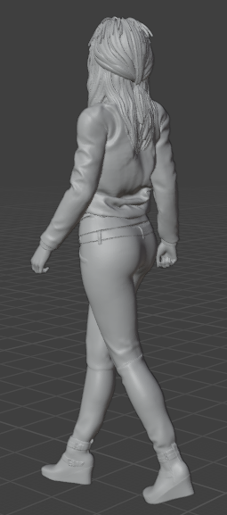 Femme qui court V2 (Pose n°23) / figurine miniature en résine imprimée en 3D non peinte