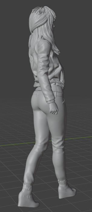 Laufende Frau V2 (Pose Nr.23) / unbemalte 3D Druck Resin Miniaturfigur
