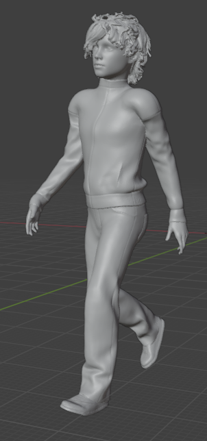 Homme qui court V3 (pose n°26) / Impression 3D en résine repeinte