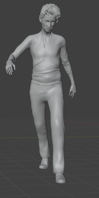 Homme marchant vite V2 (Pose n°27) / Impression 3D résine non peinte