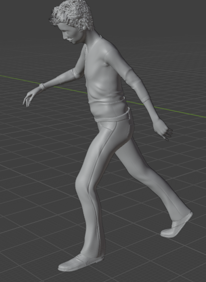 Homme marchant vite V2 (Pose n°27) / Impression 3D résine non peinte