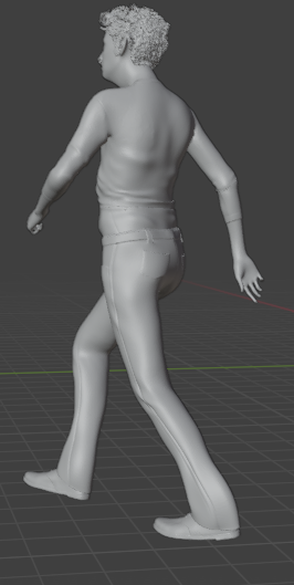 Homme qui court vite (Pose n°29) / impression 3D en résine non peinte