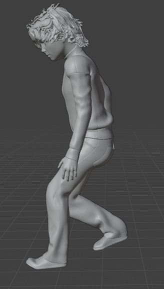 Homme descendant des marches (Pose n°31) / Impression 3D en résine non peinte