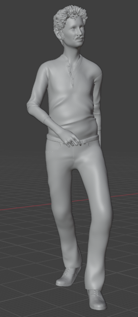 Homme qui court V5 (pose n° 38) / impression 3D en résine non peinte