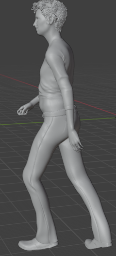 Homme qui court V5 (pose n° 38) / impression 3D en résine non peinte