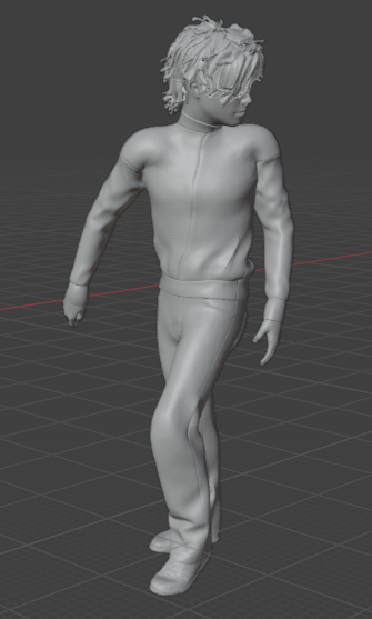Homme regardant vers l'arrière (Pose N°39) / impression 3D en résine non peinte