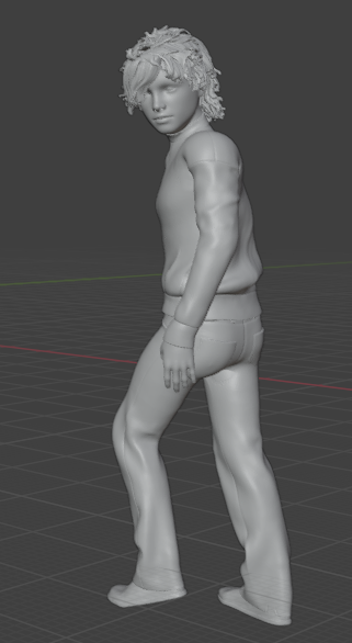 Homme regardant vers l'arrière (Pose N°39) / impression 3D en résine non peinte