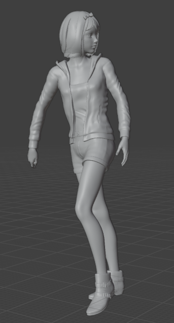 Jeune fille regardant en arrière (Pose n°42) / impression 3D en résine non peinte