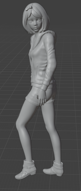 Jeune fille regardant en arrière (Pose n°42) / impression 3D en résine non peinte