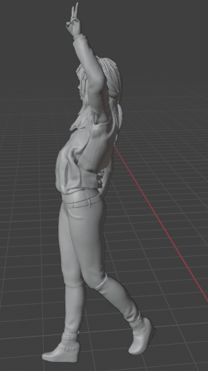 Femme commandant un taxi (Pose n°43) / Impression 3D en résine non peinte