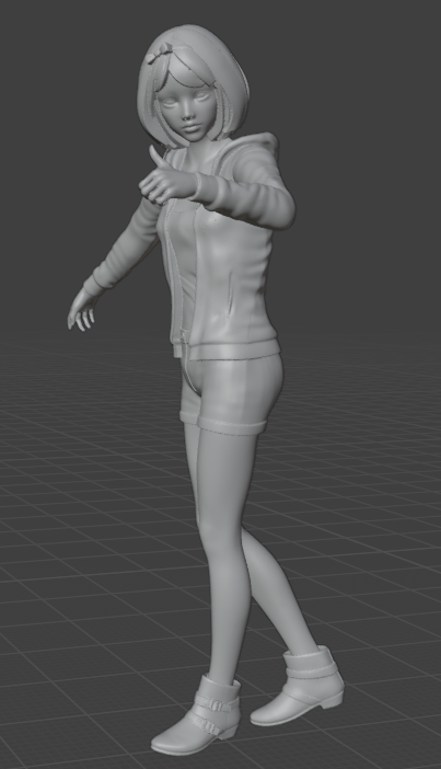 Jeune fille en course (Pose n°46) / impression 3D en résine non peinte
