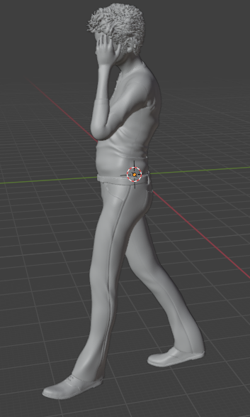 Homme avec des maux de tête (pose n°48) / Impression 3D en résine non peinte