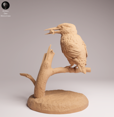 Eisvogel sitz auf Ast von Animal Den Miniatures