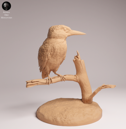 Eisvogel sitz auf Ast von Animal Den Miniatures