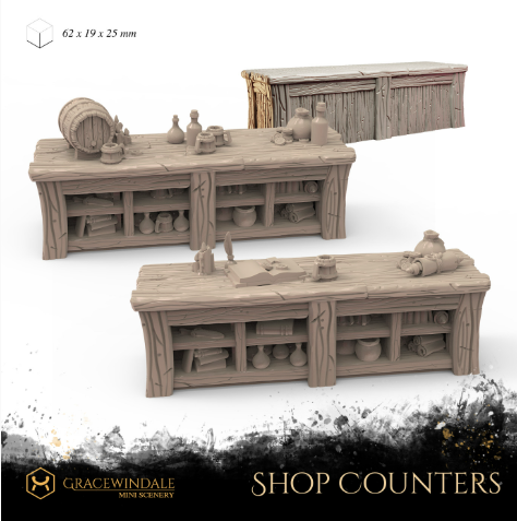 Tavernen Tisch / 3 Versionen von Gracewindale / unbemalte Resin Miniatur