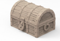Hölzerne Schatztruhe von Gracewindale / unbemalte Resin Miniatur