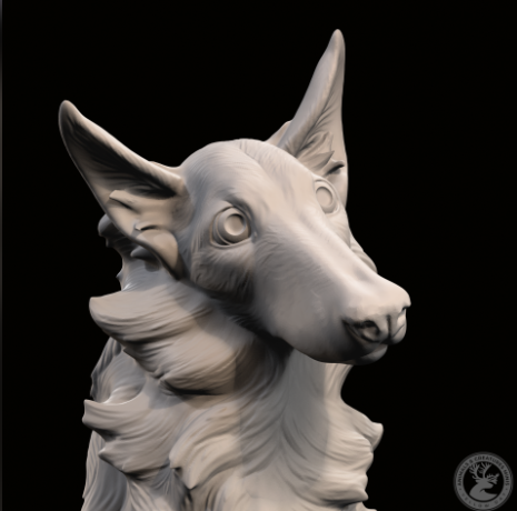 Silken Windhund von Animals and creatures minis / unbemalter Resin Druck