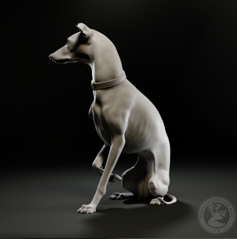 Italienischer Grauhund von Animals and creatures minis / unbemalter Resin Druck