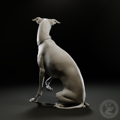 Italienischer Grauhund von Animals and creatures minis / unbemalter Resin Druck