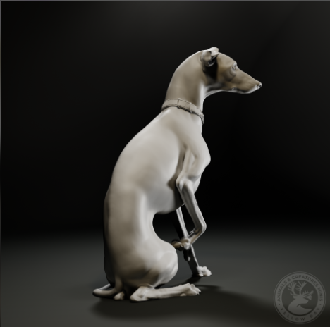 Italienischer Grauhund von Animals and creatures minis / unbemalter Resin Druck