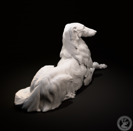 Liegender Borzoi von Animals and creatures minis / unbemalter Resin Druck