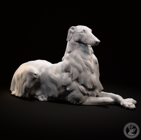 Liegender Borzoi von Animals and creatures minis / unbemalter Resin Druck
