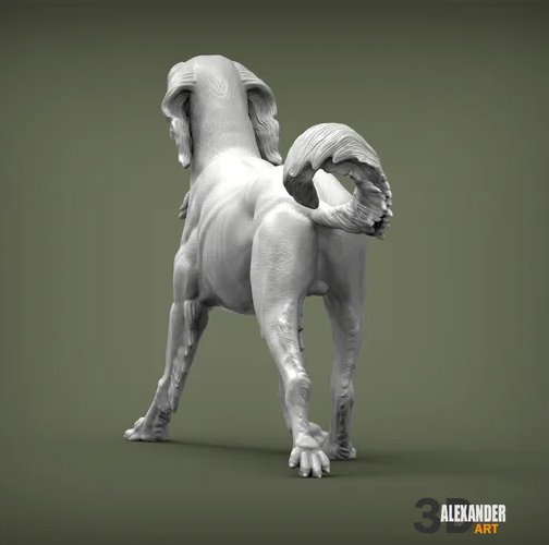 Rennender Saluki von Alexander3dart / unbemalter Resin Druck
