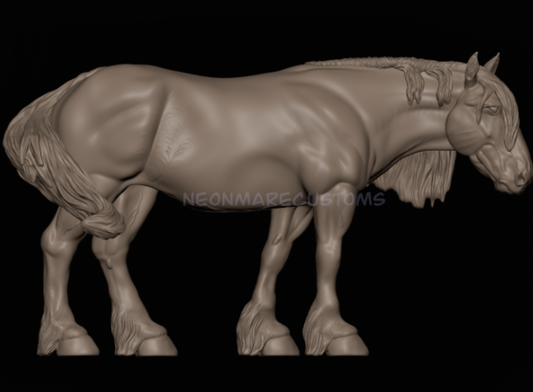 Draft Horse Mare by neonmarecustoms as 3D Printed Model Horse