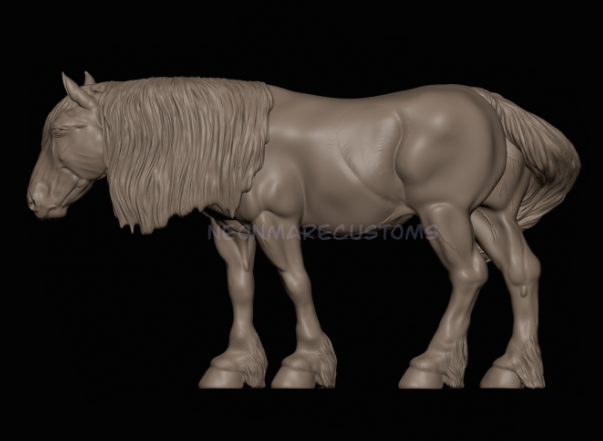 Draft Horse Stute von neonmarecustoms als 3D Druck Modellpferd