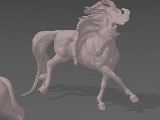 Duo Bull Fuego and Stallion Sicario by Printed Ponies / unpainted resin model horses